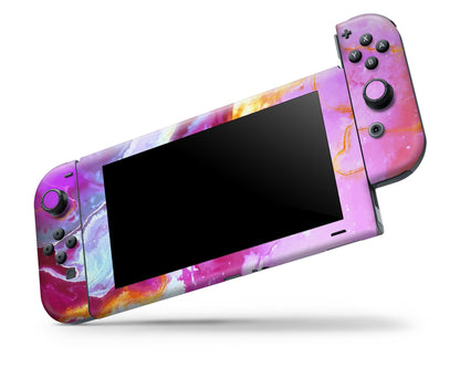 Lux Skins Nintendo Switch Ethereal Pastel Pink Marble Full Set Skins - Pattern Marble Skin