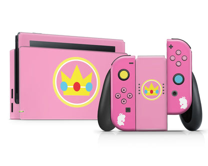 Lux Skins Nintendo Switch Princess Peach Minimalist Full Set Skins - Pop Culture Mario Skin