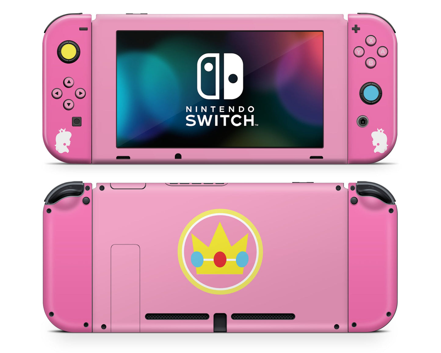 Lux Skins Nintendo Switch Princess Peach Minimalist Full Set +Tempered Glass Skins - Pop Culture Mario Skin