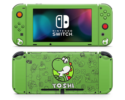 Lux Skins Nintendo Switch Yoshi Minimalist Full Set +Tempered Glass Skins - Pop Culture Mario Skin