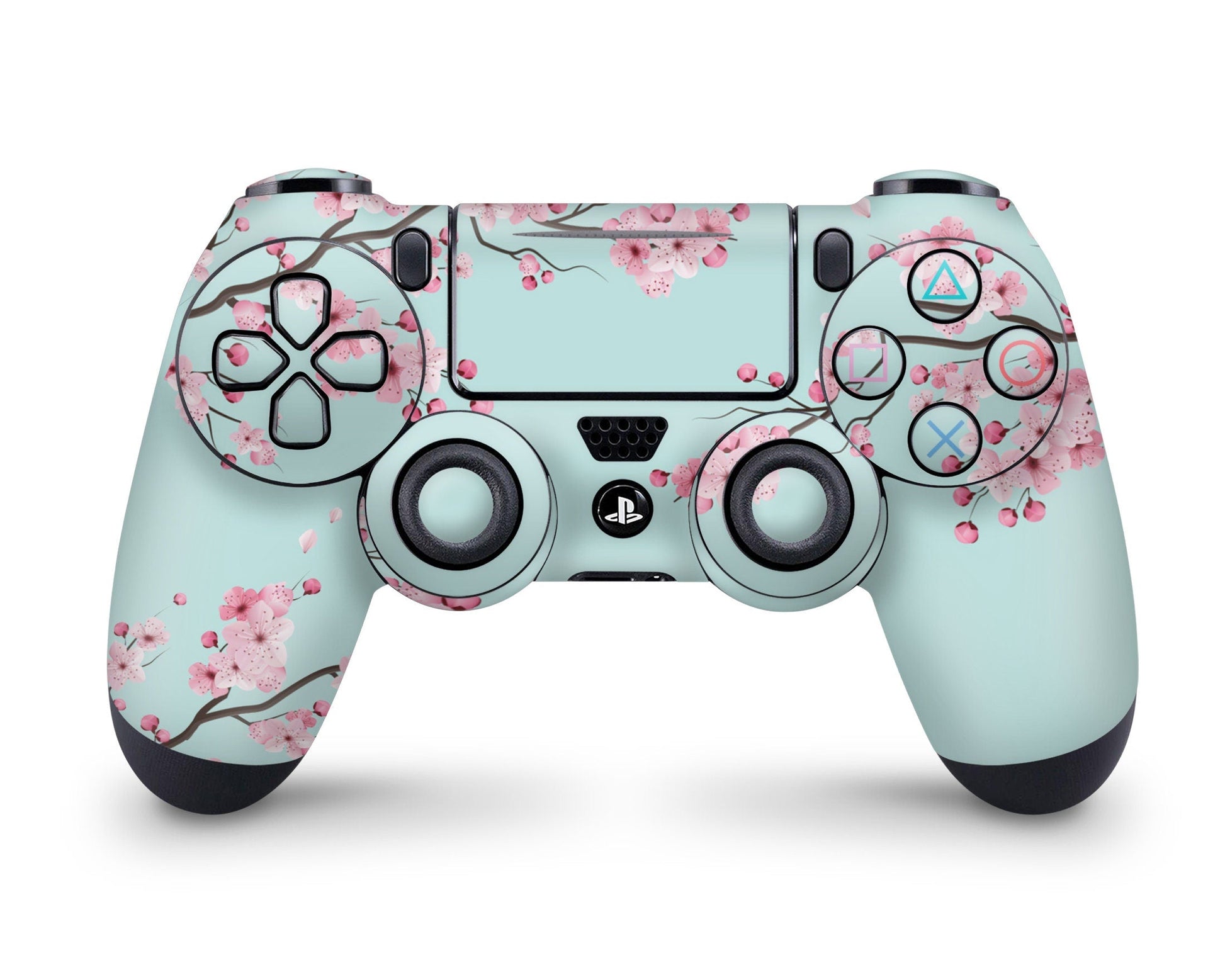 Lux Skins PS4 Cherry Blossom Teal PS4 Skins - Art Floral Skin