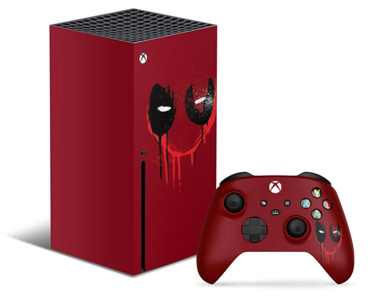 Lux Skins Xbox Series X Red Deadpool Blood Splatter Xbox Series X Skins - Pop culture Comics & S Skin