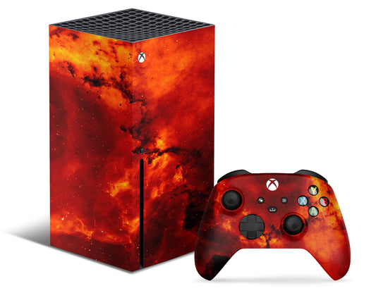 Lux Skins Xbox Series X Red Stardust Galaxy Xbox Series X Skins - Pattern Galaxy & S Skin