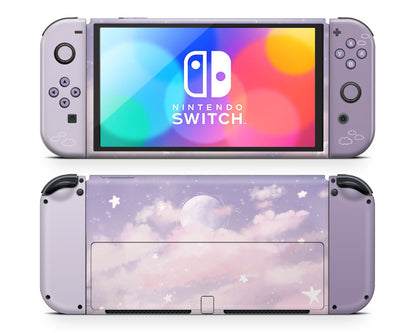 Purple Clouds Nintendo Switch OLED Skin