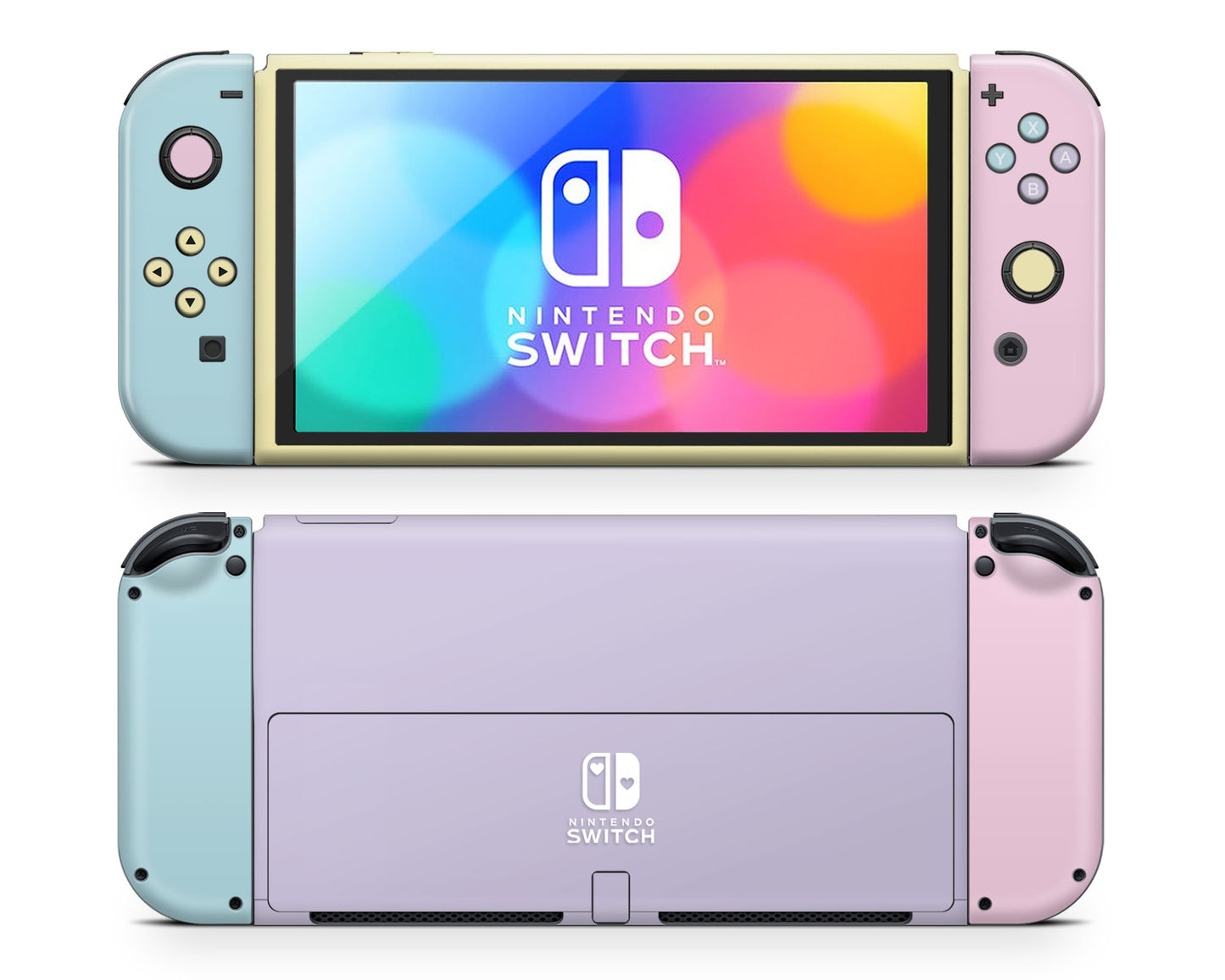 Seafoam Retro 80s Pastel Blocking Nintendo Switch OLED Skin